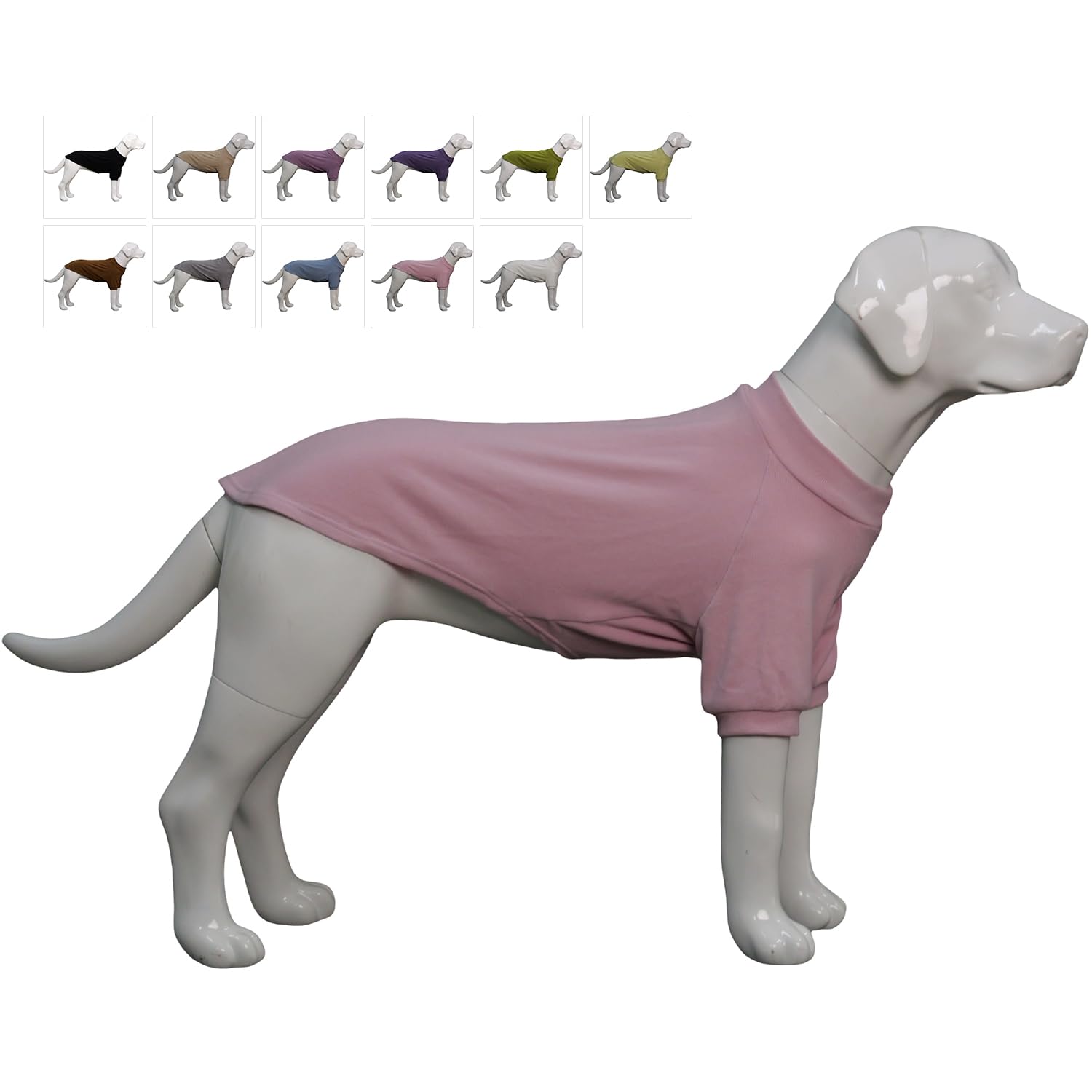 Lovelonglong Ribbed Dog T-shirt Cotton Knitted Dog Sweaters for All Season Pet T-shirts for Large Medium Small Dogs Light pink 3XL