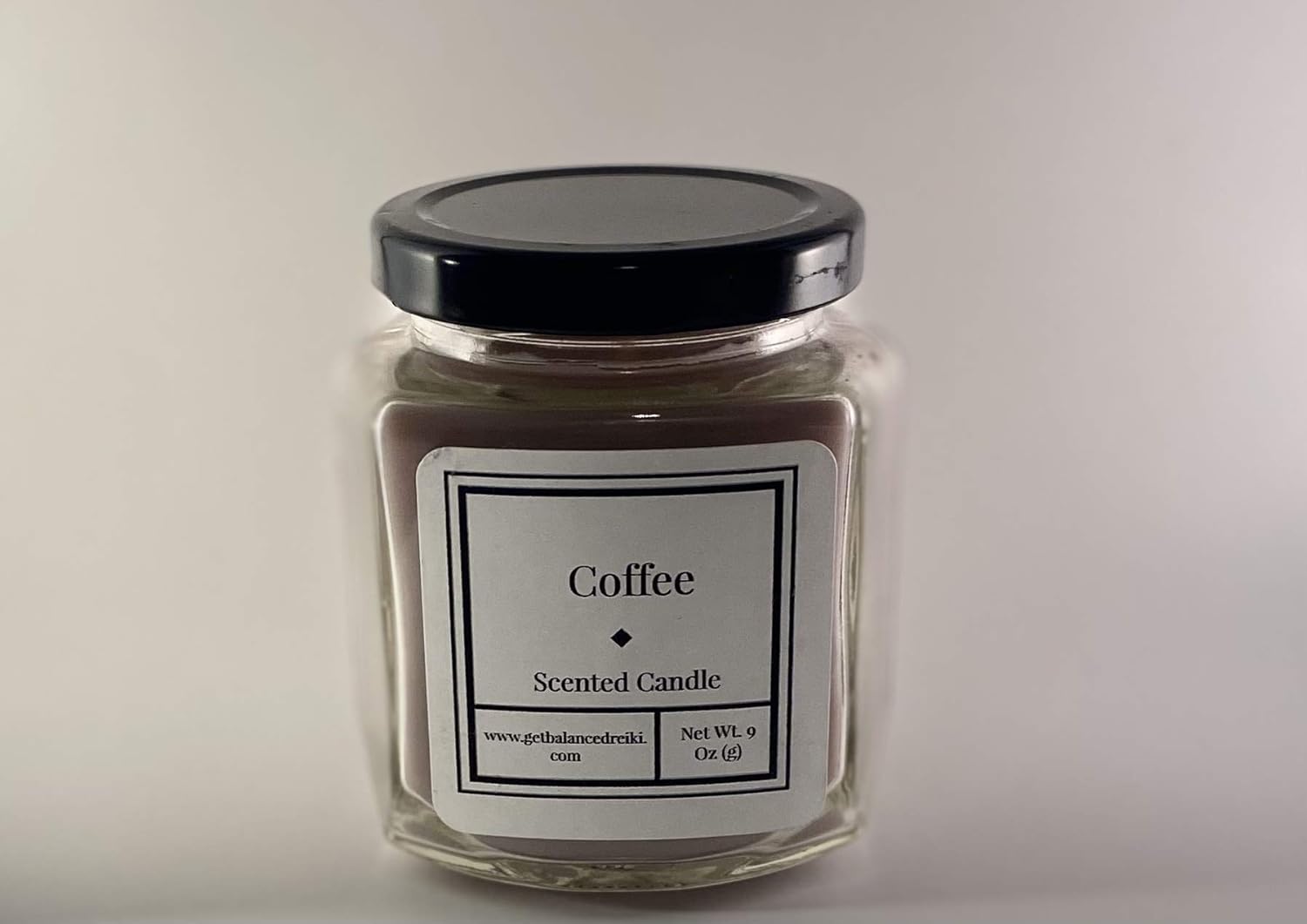 Coffee Scented Candle, 9oz Oval Hexagon Jar Candle Handmade