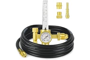 Zistel CO2 Argon Regulator Argon Flow Meter Gas Regulator Gauge for Mig Tig Weld with 10FT Gas Hose Welding