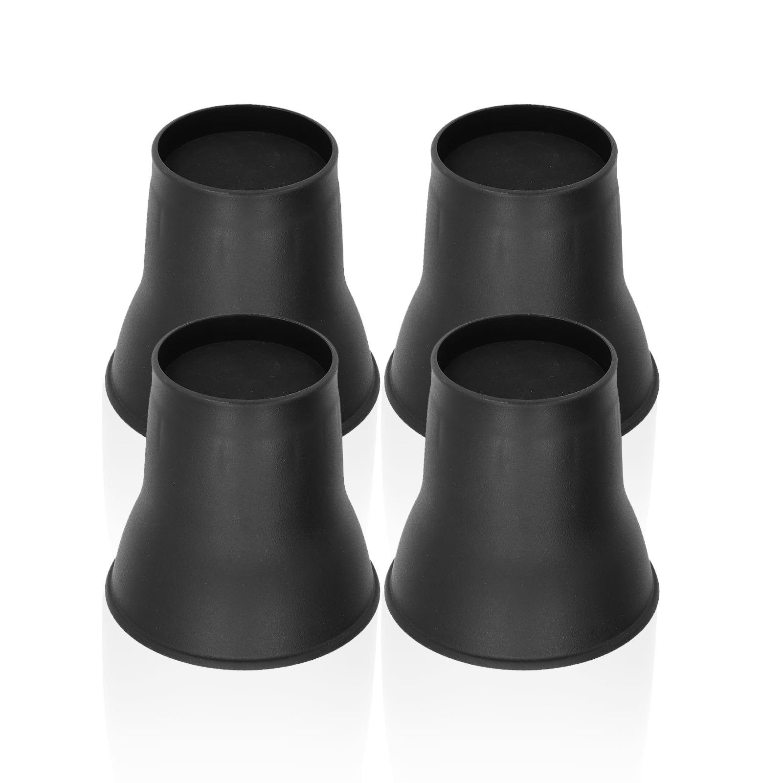 4pcs Furniture Riser, 6 Inch Bed Risers Set Flared Heavy Duty Riser Non Slip Furniture Feet Lift Set Black Plastic Stable Riser for Bed Sofa Table Chair