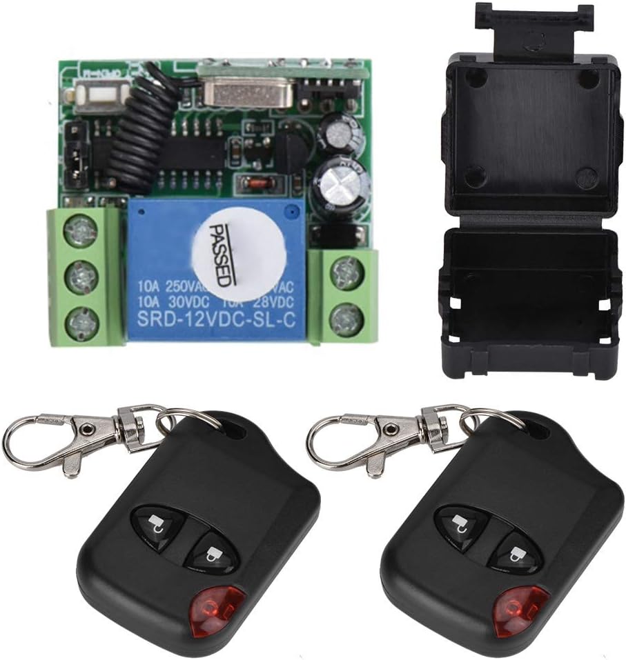 Sonew Wireless Remote Control Switch Relay Learn Code Switch Module with 2 Transmitters and 1 Receiver