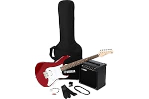 Yamaha GigMaker EG Electric Guitar Pack with Amplifier, Gig Bag, Tuner, Cable, Strap and Picks - Metallic Red