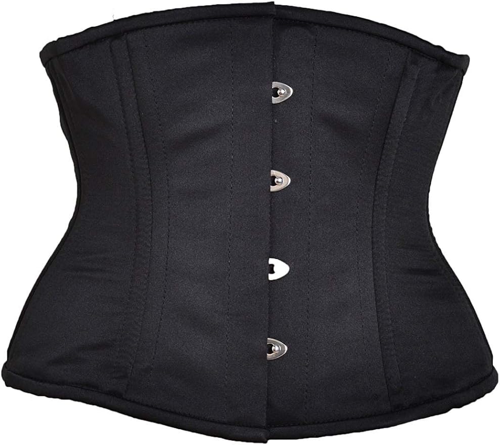 Killer Corsets Women's Corset Satin Waist Cincher in Black Steel Boned