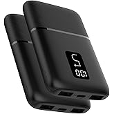 [2-Pack] 5V 2A Rechargeable Battery Pack for Heated Vest 5000mAh USB Mini Battery Power Bank for Heated Vest Heated Jacket Hoodie for Men Women Small External Battery for Heated Clothing Lightweight