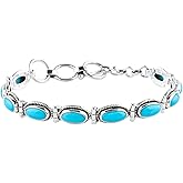 DEVMUKTI 925 Sterling Silver Bracelet, Natural Gemstone & Healing Crystals, Handmade Bohemian Jewelry for Women, Christmas Gift