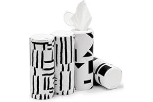 INSTADECOR Car Tissues with Lotion, 4 Packs Car Tissue Cylinder, Round Tissues Holder for Car, Perfect Fit for Car Cup Holder, Facial Tissues Tube Box, Travel Tissues Packs