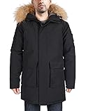 HARD LAND Men's Waterproof Goose Down Parka Winter Coats Warm Long Insulated Jacket with Fur Hood