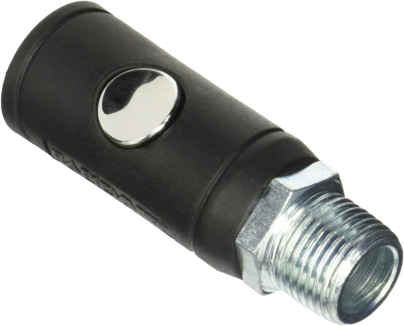 Rapidair K7241 Push Button Safety Air Quick Coupler, 1/2 Male NPT, Black