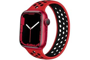 ALMNVO Silicone Solo Loop Bands for Apple Watch Bands 38mm 40mm 41mm 45mm 44mm 42mm Women Men,Breathable Sport Wristband Repl
