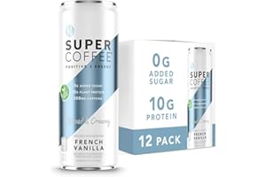 KITU SUPER COFFEE, Plant Based Keto Protein Coffee (0g Added Sugar, 10g Pea Protein, 70 Calories) [French Vanilla] 11 Fl Oz, 12 Pack | Iced Smart Coffee Drinks