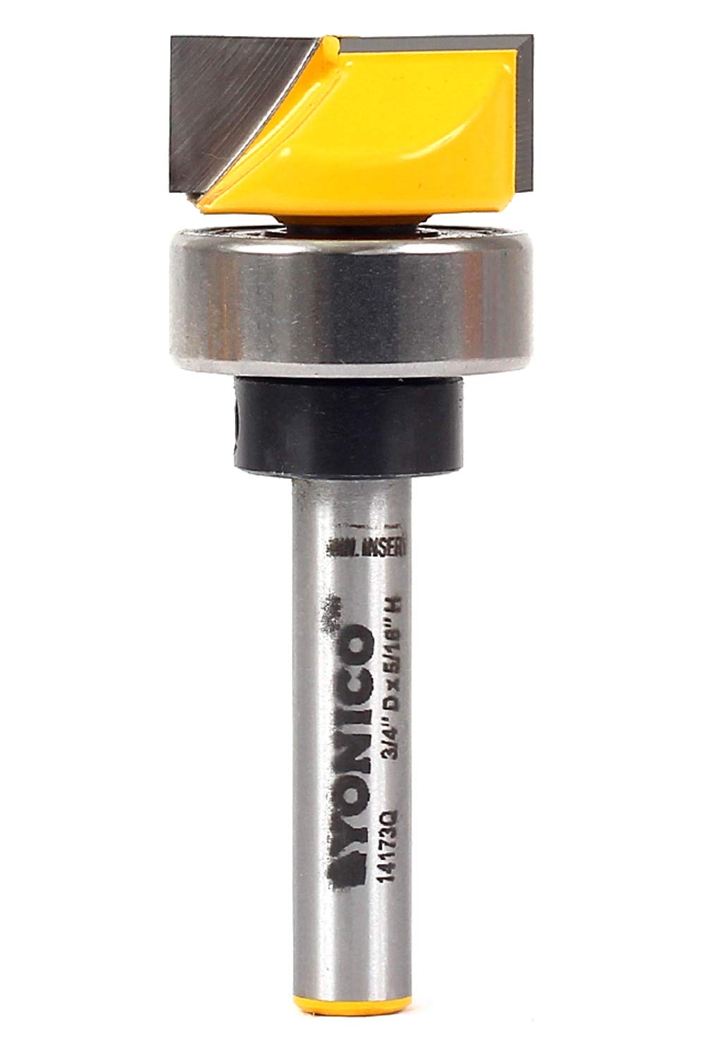 Yonico 14173q - Flush Trim Template Router Bit, Cutting Diameter: 3/4", Cutting Height: 5/16" - 1/4" Shank
