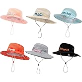 Custom Baby Sun Hat, Personalized Embroidered Baby Bucket Hat with Name, Wide Brim Toddler Beach Hat UPF50+ for Boys Girls