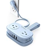 Travel Power Strip, ORICO 4 Outlets 3 USB Ports (1 USB C) with 4FT Wrapped Short Extension Cord Small Power Strip, Compact fo