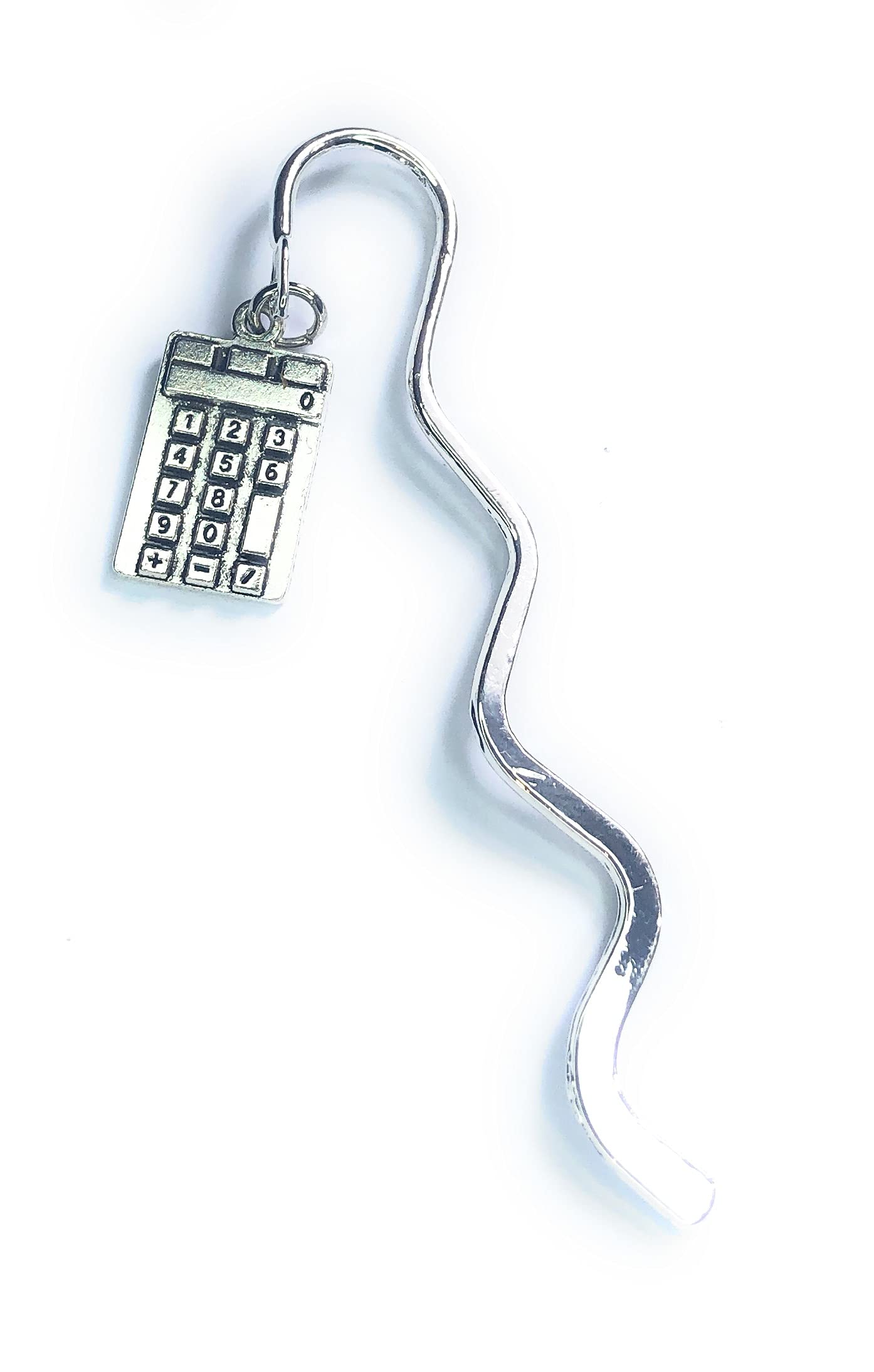 FizzyButton Gifts Maths Calculator mini Bookmark with Silver Tone Charm, in Gift Bag