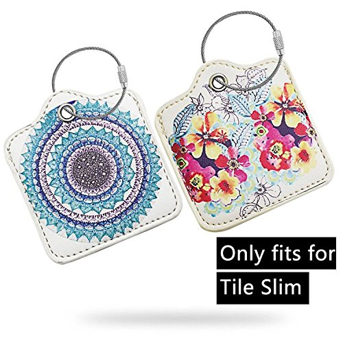 for-Tile-Gen-2-Finder-Key-Finder-Phone-Finder-Anything-Finder-Tile-Mate-Case-Cover-with-Keychain-Tile-Mate-Skin-PU-Leather-Protection-Flower