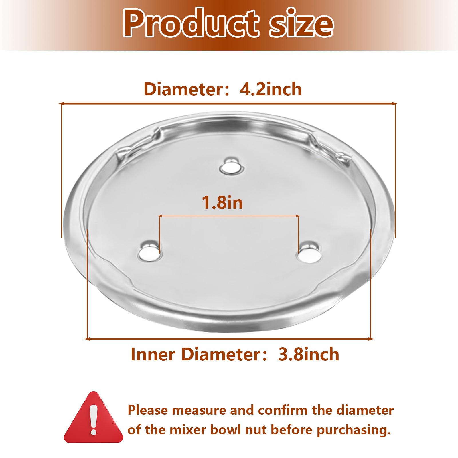 W10191926 Mixer Bowl Screw Cap Replacement for Whirlpool KitchenAid Kenmore Mixer Bowl Clamping Plate Replace 4163032 WPW10191926 AP6016640 4161126