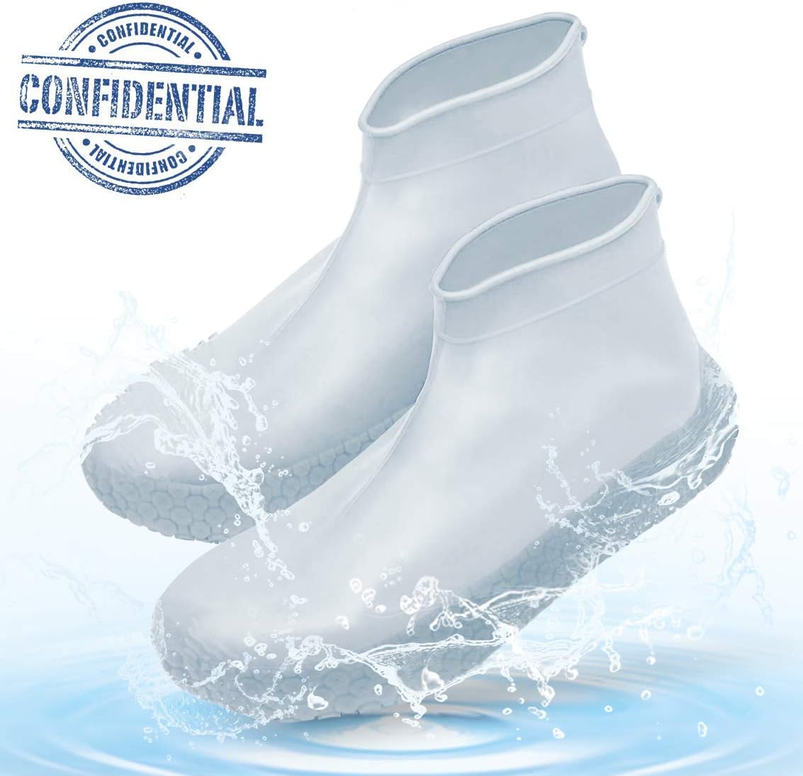 Waterproof Silicone Shoe Covers Reusable Rain Boot Shoes Cover No-Slip Rain Snow Bowling Travel Indoor Outdoor Overshoe Rubber Foldable Protectors for Men Women Kids