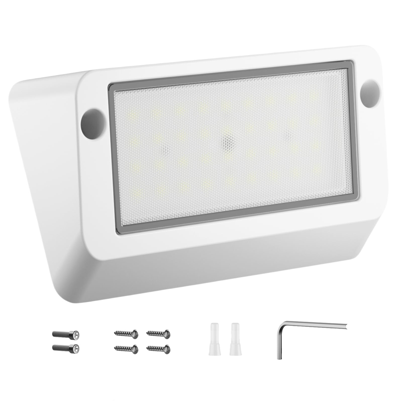 Photo 1 of Dual-Color Exterior RV Porch Light LED - 1400 Lumen 12V Waterproof Floodlight for Campers, Trailers Outdoor - IP67 All-Weather Aluminum Fixture - White/Amber Switchable via RV Control (1- Pack)