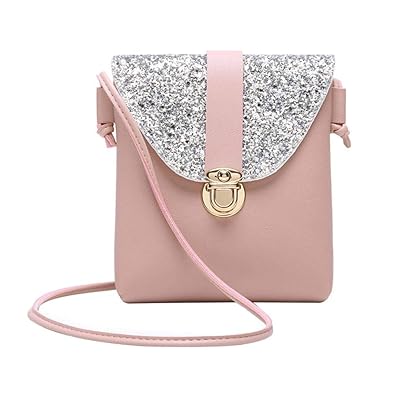asiproper Women PU Handbag Small Bling Shoulder Bags Lady Mini Cute Crossbody Bag Mobile Purse