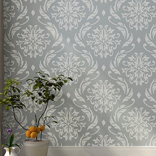 Lily Blooms Wall Stencil for Painting - Expedited 3 days Delivery - Damask Wall Accent - Reusable Template - Large Mylar Washable Plastic - Repeatable Pattern for Wall Décor