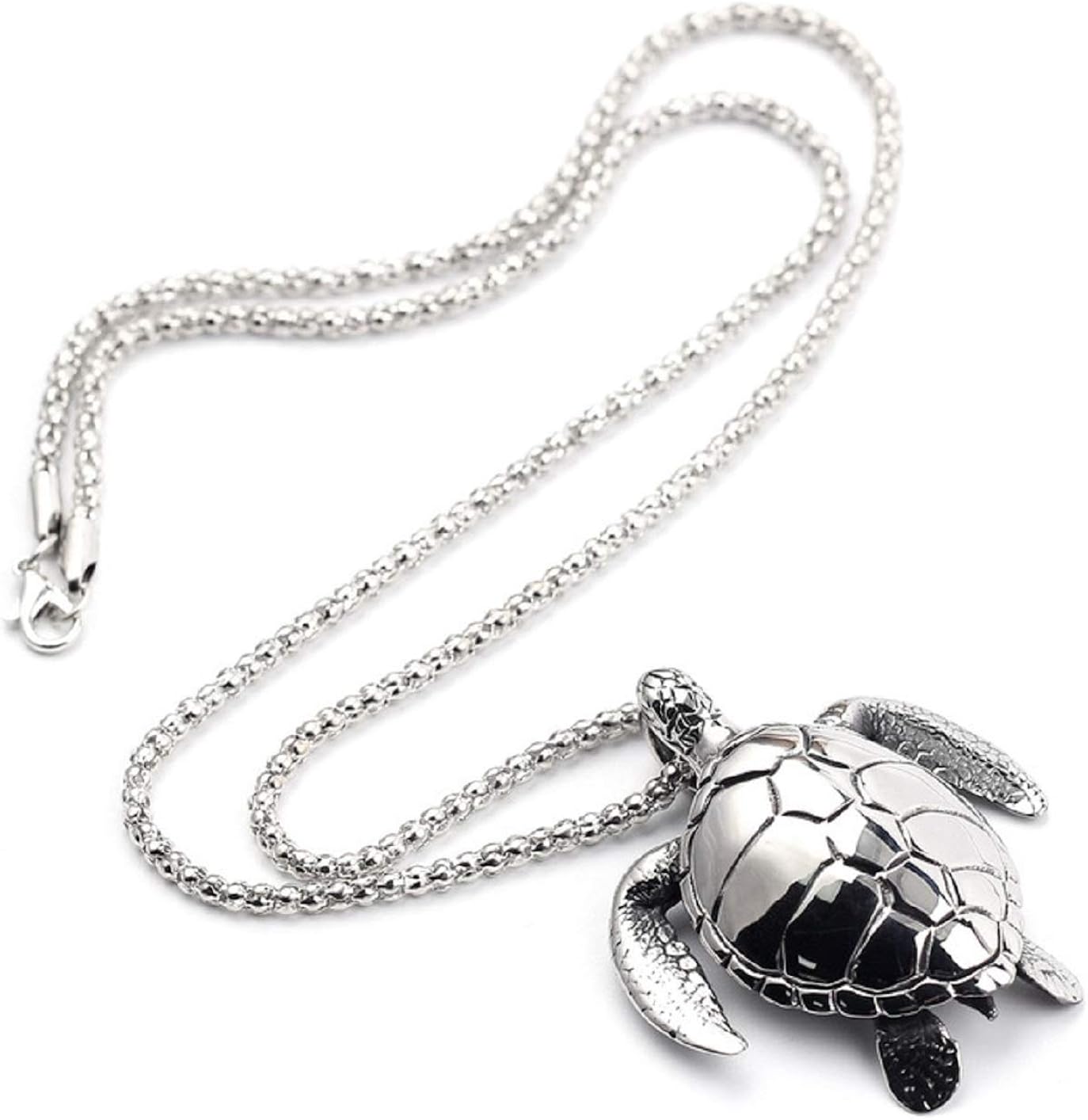 Turtle Necklace for Men, Sea Turtle Pendant Necklace with