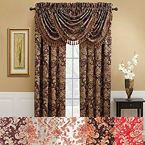 Serafina Black Waterfall Swag Valance by Chapel Hill Croscill 48W x 33L