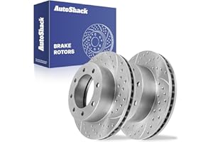 AUTO SHACK AutoShack 13.66" (347 mm) Front Vented Drilled & Slotted Brake Rotors Coated Replacement for 2005-2013 Ford F-250 Super Duty Silver Zinc Coated 2-PC Set SilverShield Pro