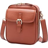 hoehew Crossbody Leather Bag for Women, Multi-Slot Multifunctional Large Capacity Bags Adjustable Shoulder Bags