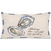 RTXLEZM Oyster Coastal Beach 12x20 Pillow Cover, Beach Room House Decor, Neutral Beige Sea Shell Seafood Ocean Coastal Decorative Throw Pillow Covers Pillowcases for Home Couch Bed Living Room