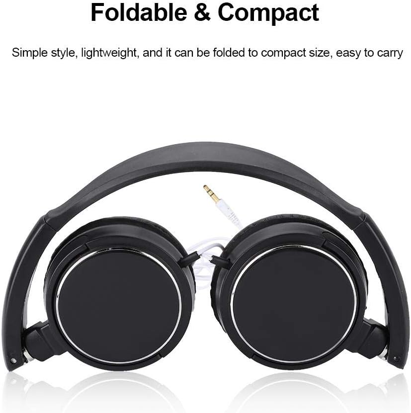 Topiky Wired Headsets,Foldable Compact Corded Stereo HiFi Music Headphone with Rotatable Ear Cup,Adjustable Headband,Support TF Card,LINE-IN Audio Input,for Office/Game/Leisure - Image 5