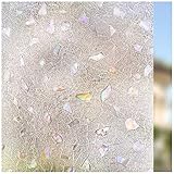 Rabbitgoo 3D Texture Pattern No Glue Static Cling Privacy Glass Decorative Window Films 2.95ft by 6.5ft (35.4In. by 78.7In.)