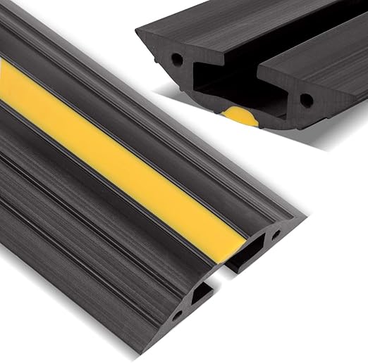 Floor Cable Cover, Stageek 1.83M Floor Cable Protector Flexible PVC Duct Cord Protector Floor