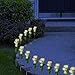 LED Concepts® Solar Rose Lights – Solar Powered Outdoor Decorative Flower LED Lights (Yellow)