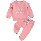 Bonangber Sibling Matching Outfits Newborn Toddler Baby Long Sleeve Crewneck Sweatshirt with Pants Cute Fall Winter Clothes