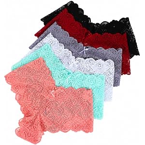 6 Pack Women's Lace Cheeky Panties with Scallop Trim | Women's Lace Underwear with Scallop Trim, Soft Cheeky Panties 6 Pack f