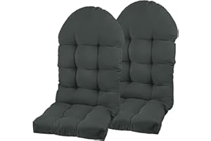 PNP HWJIAJU Adirondack Chair Cushion, Rocking Chair Cushion 44x19.4x4 inch, High Back Patio Cushions of Upper and Lower with Ties, Sunscreen and Fade-Resistant (Dark Grey, 2)