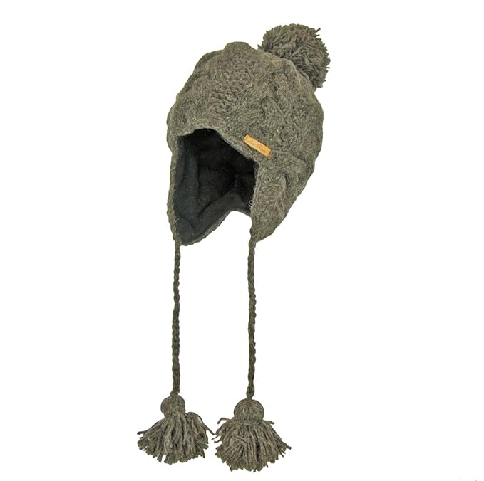 McRon Damen Gefütterte Wintermütze mit Bommel Sally