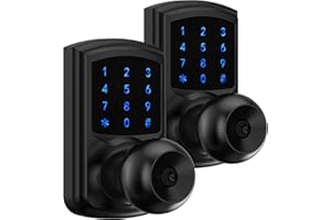 HIDALIFE Keyless Entry Door Lock with Keypad and Handle, Digital Electronic Touchscreen Knob with One-Slide Passage Mode Butt