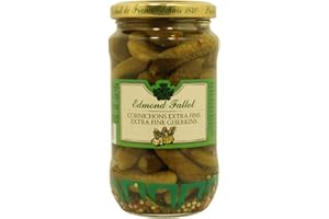 EDMOND FALLOT Fallot French Cornichons Pickles Gherkins Mini Baby Pickles 6.7 Oz (Drained) 11.95 Oz Jar