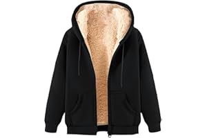Styxlyn Fleece Jacket Women Casual Full Zip Up Hoodie Warm Sherpa Lined Sweatshirt Fall Winter Coat With Pockets