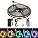 16.4ft 5M Waterproof Flexible Strip Lighting 300led RGB SMD5050 LED Light Strip Kit 5M+44Key Remote+12V 5A Power Supply