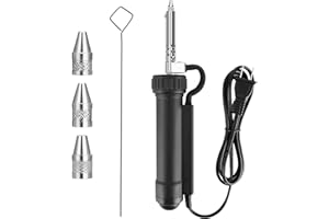 BULIAZY Solder Sucker with 3Nozzles Portable Electric Solder Tin Sucker,Automatic Desoldering Pump Vacuum AC110V 30W Electric Desoldering Gun Solder Removal Repair Super Strong Suction
