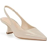 gihubafuil Women’s Low Kitten Heel Pumps Shoes Closed Pointed Toe Heels Casual Slingback Slip-on Dress Shoes