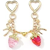 Jamortty Cute Strawberry Keychains Best Friends Couples Matching BFF Gifts Bag Purse Backpack Charm Christmas Gifts
