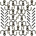 HOVEOX 20 Pcs Double Prong Robe Hook Wall Hook Hat and Jewelry Hooks Rustproof Double Towel/Coat Hanger Hardware Decorative Hook & 40 Pcs Screws & a Free Screwdriver, Bronze