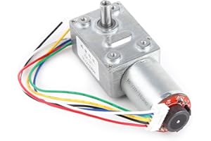 WALFRONT 10RPM DC Worm Gear Motor 12V High Torque Reduction Gear Box with Encoder Srong Self-Locking 6mm Output Shaft