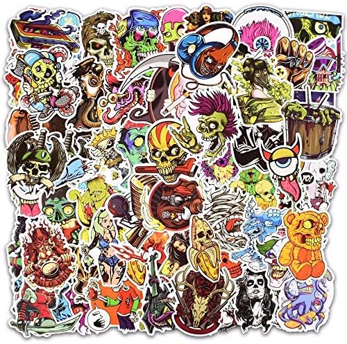 100 PCS Horror Scary Artistic Doodle Stickers for Laptop Phone Skateboard Luggage Cars