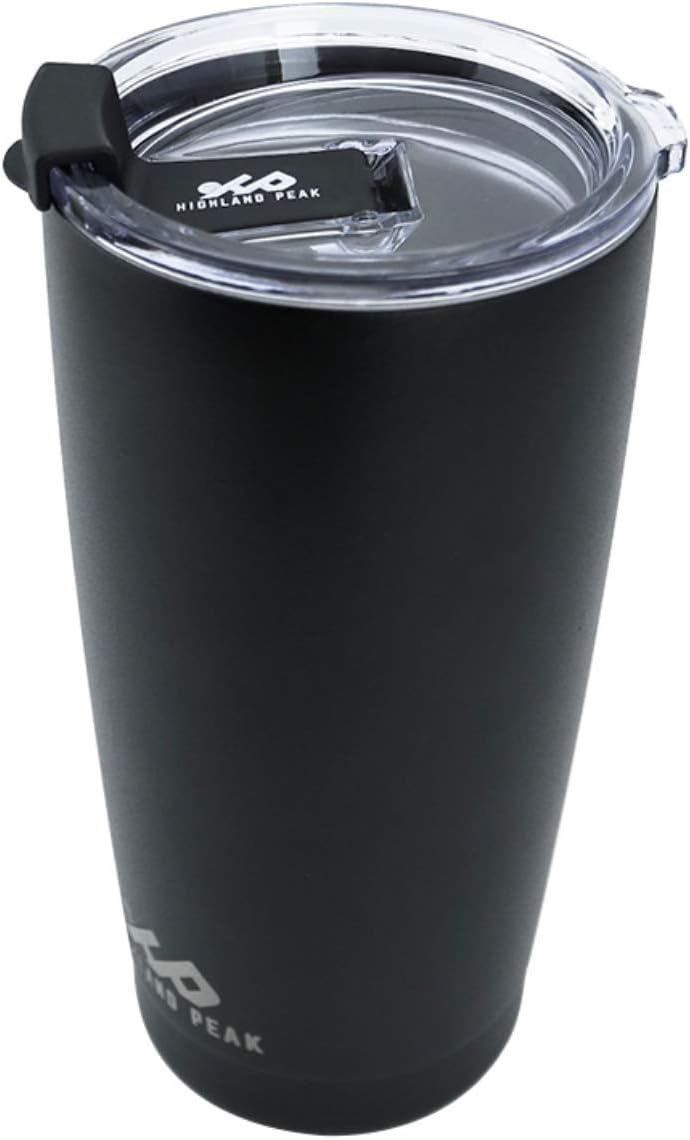 Highland Peak 20 oz Insulated Tumbler - Double Wall Vacuum Coffee Mug Spill Proof Lid - Reusable Stainless Steel Thermos Cup, Keeps Liquids Hot & Cold Home, Travel, Work, Desk