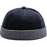 TESOON Unisex Cotton Brimless Beanie Hat Adjustable Trendy Skull Cap Sailor Cap