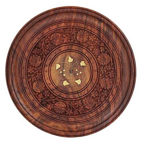 Carved Wooden Plates. Handcarved Decorative 12 X 12 Inch Wooden